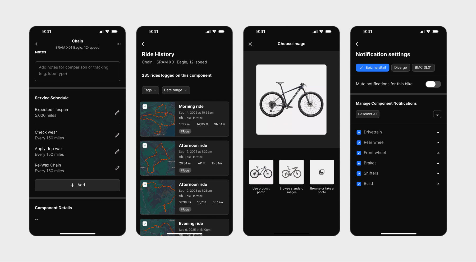 Controls across the app
